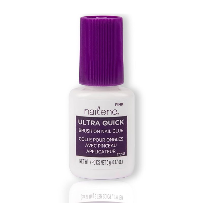 Nailene Ultra Quick Pink Brush On Nail Glue - 0.17 Fl Oz - Image 1